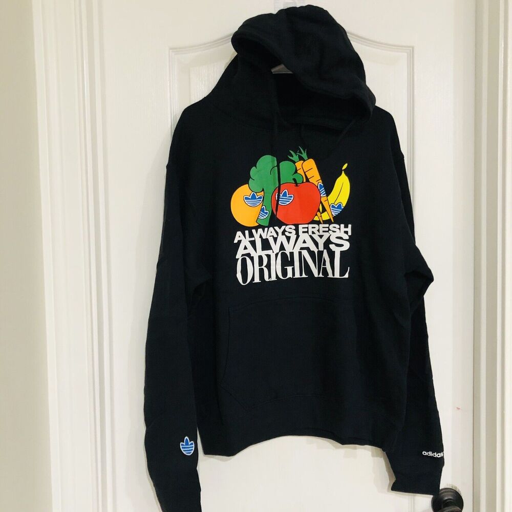 Adidas Originals Always Fresh Always Original Black Hoodie Fruit Graphic Mens M